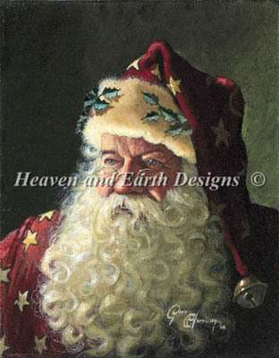 Heaven and Earth Designs #HAEDEM 152 Portrait of Father Christmas (X Stitch Pattern Only)